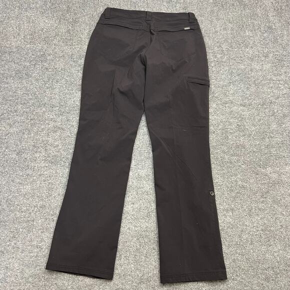 Eddie Bauer Pants Women 8 Black Nylon Stretch Mid-Rise Straight Leg Roll Tab Hem - Picture 3 of 16